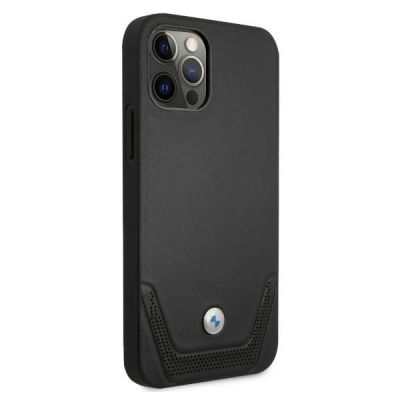 4. Etui BMW Leather Perforate na iPhone 12 / iPhone 12 Pro - czarne
