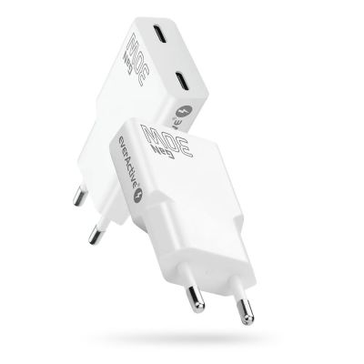 5. EVERACTIVE ŁADOWARKA SIECIOWA 2 X USB-C QUICK CHARGE 4+ 30W SUPER SLIM BIAŁA SC-385Q