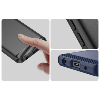 11. Carbon Case etui do Xiaomi Redmi A1+ elastyczny silikonowy karbonowy pokrowiec czarne