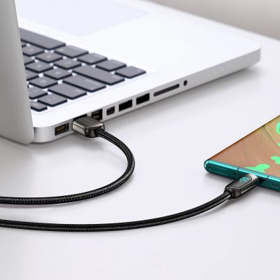 7. Kabel Baseus Display Fast Charging Data USB-A / USB-C 66W 1 m - czarny