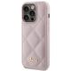 2. Etui Guess Quilted Metal Logo na iPhone 15 Pro - różowe