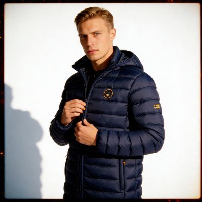 6. Kurtka męska Geographical Norway AMIGOBADGE LONG HOOD DB NAVY MEN 233 NAVY (WY8852H/GN-MARINE)