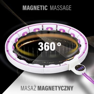 3. HHM17 HULA HOP WHITE/VIOLET Z MAGNESAMI I OBCIĄŻNIKIEM + LICZNIK HMS