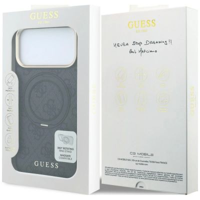 8. Etui Guess Ring Stand 360 4G Classic Logo MagSafe na iPhone 17 Pro Max / 18 Pro Max - czarne