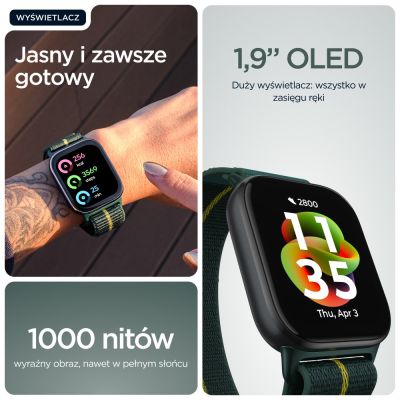 12. Smartwatch Motorola Moto Watch Fit 44 mm Trekking Green