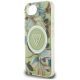 6. Etui Guess IML Metal Glitter Flowers Triangle MagSafe na iPhone 16e - zielone