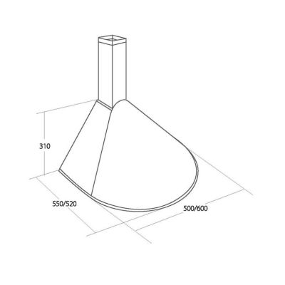 3. Okap kominowy AKPO WK-5 RONDO TURBO 60 INOX (600mm; stal nierdzewna)