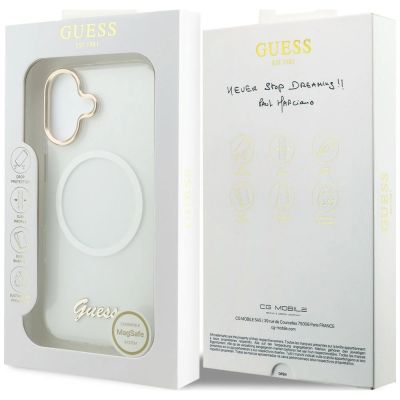 8. Etui Guess IML Gradient Script Metal MagSafe na iPhone 17 - białe