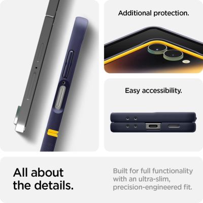 5. Etui Nano Pop Mag MagSafe na Samsung Galaxy Z Flip 7 - granatowo-żółte