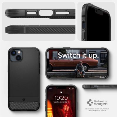 8. Etui Spigen Rugged Armor Mag z MagSafe na iPhone 14 - czarny mat