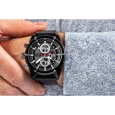 5. Zegarek Męski Giewont Chronograph Sapphire Czarny GW8810-A1