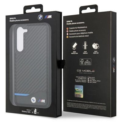 8. Etui BMW Leather Carbon na Samsung Galaxy S23+ - czarne