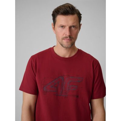 4. T-shirt regular z nadrukiem męski 4F 4FRSS26TTSHM3989-10S