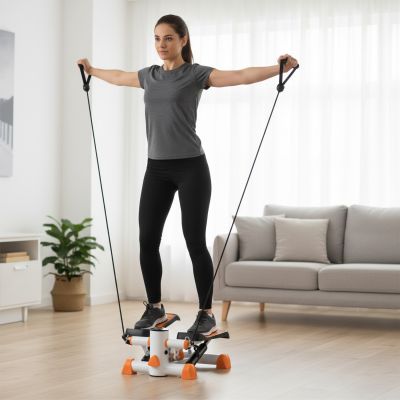 43. Stepper prosty z linkami HMS S3092 pomarańczowo-biały