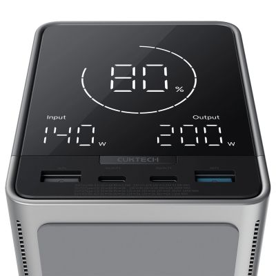 2. Powerbank Cuktech 300W 40000mAh z ładowaniem bezprzewodowym 2x USB-C + 2x USB-A - czarny