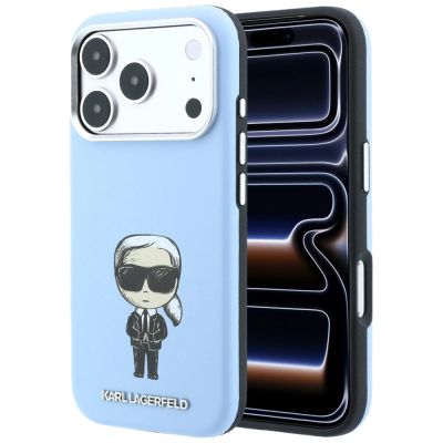 2. Etui Karl Lagerfeld Smooth Ikonik Sketch MagSafe do iPhone 18 Pro / 17 Pro - jasnoniebieske