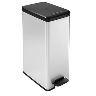 3. Curver Slim Bin 40L Kwadrat Plastik Czarny, Srebrny