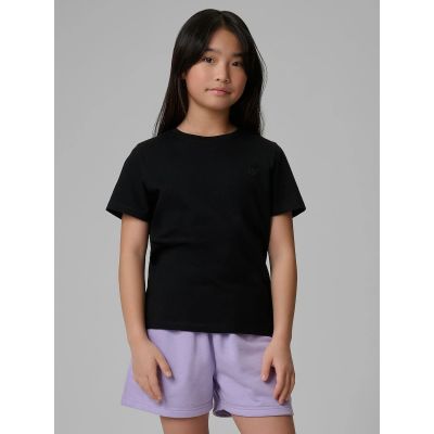 T-shirt regular gładki dziewczęcy 4F 4FJRMM00TTSHF3553-20S
