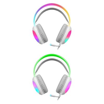 4. DEFENDER SŁUCHAWKI Z MIKROFONEM ECLIPSE RGB BIAŁE 62440