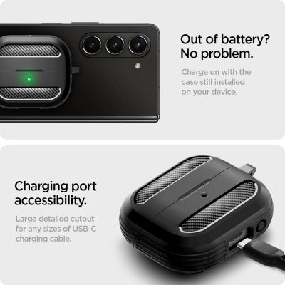 16. Etui Spigen Rugged Armor Samsung Galaxy Buds 3 / 3 Pro - czarne