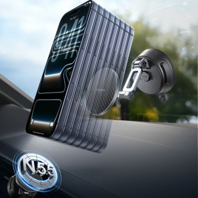 10. Joyroom JR-ZS510 Gel Suction Cup MagSafe Foldable Car Phone Mount - Gunmetal Black