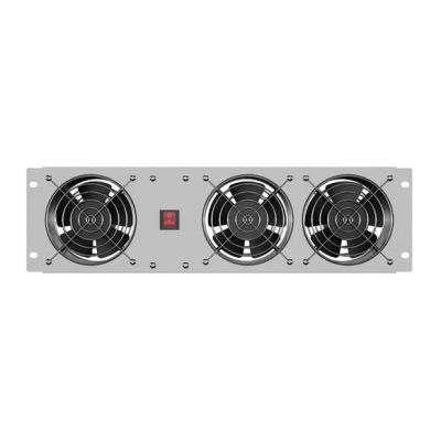 6. LANBERG PANEL WENTYLACYJNY PIONOWY 3U 19" DO SZAF RACK TRZY WENTYLATORY 230V SZARY