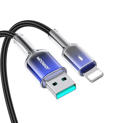 7. Kabel Joyroom S-A42 Crystal-Clear Series 3A USB-A - Lightning 1,2m - czarny
