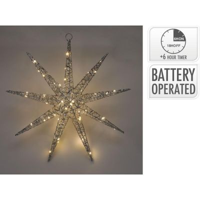 2. PŁATEK ŚNIEGU DEKORACYJNY WISZĄCY 50LED SREBRNY