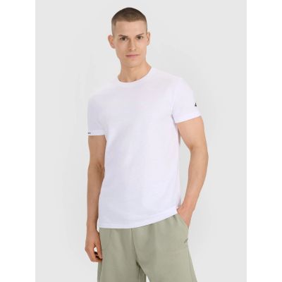 T-shirt regular gładki męski 4F 4FRSS25TTSHM3041-10S