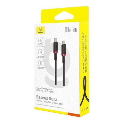 6. Kabel Baseus Dura Typ C-Typ C 100W 2m (czerwono-czarny)