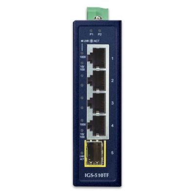 2. PLANET IGS-510TF łącza sieciowe Nie zarządzany Gigabit Ethernet (10/100/1000) Niebieski