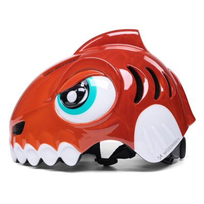 4. Kask rowerowy dziecięcy Wozinsky motyw dinozaur 52-56 cm - czerwony