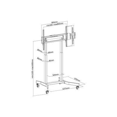 9. Uchwyt na stojak podłogowy Equip 55-100"/1TFT 120kg lite Sprzedaż detaliczna (650632)