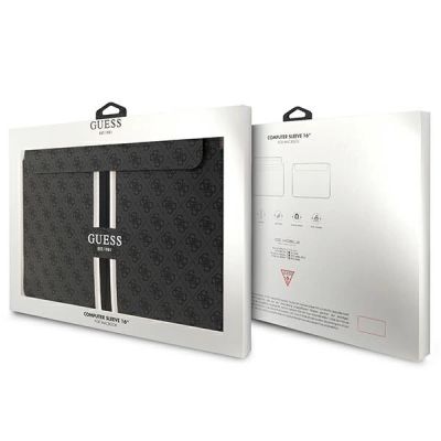 4. Pokrowiec Guess 4G Printed Stripes na laptopa 16" - czarny