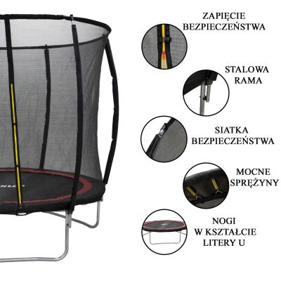 10. TRAMPOLINA DUNLOP PREMIUM Z SIATKĄ WEWNĘTRZNĄ fi244cm