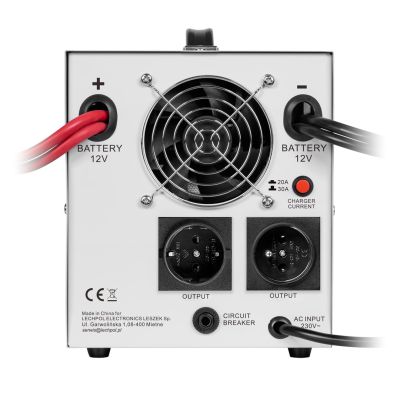 6. Zasilacz awaryjny KEMOT PROsinus-2000  przetwornica z czystym przebiegiem sinusoidalnym i funkcją ładowania  12V 230V 2000VA/1200W