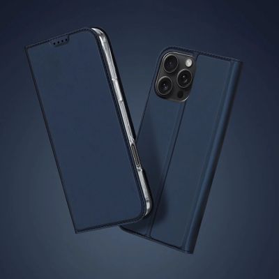 11. Etui Dux Ducis Skin Pro na iPhone 16 Pro Max z klapką i miejscem na kartę - niebieskie