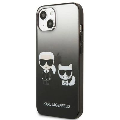 2. Etui Karl Lagerfeld Gradient Ikonik Karl&Choupette na iPhone 13 mini - czarne