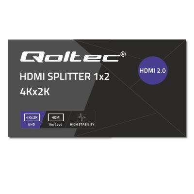 12. QOLTEC ROZDZIELACZ SPLITTER 2XHDMI 4KX2K | 6GB/S | 60HZ
