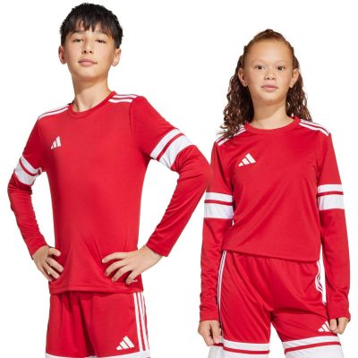7. Koszulka dla dzieci adidas Squadra 25 Long Sleeve Jersey czerwono-biała JJ0041