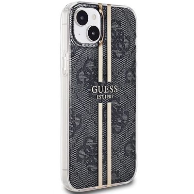 4. Etui Guess IML 4G Gold Stripe na iPhone 15 Plus / 14 Plus - czarne