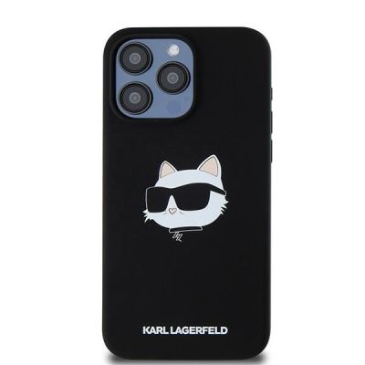 3. Etui Karl Lagerfeld Silicone Choupette Head MagSafe na iPhone 15 Pro Max - czarne