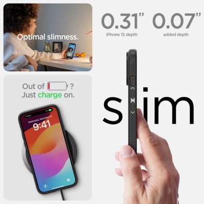 14. Etui Spigen Liquid Air na iPhone 15 - czarny mat