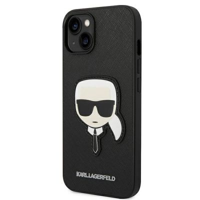 2. Etui Karl Lagerfeld Saffiano Karl's Head Patch na iPhone 14 Plus - czarne