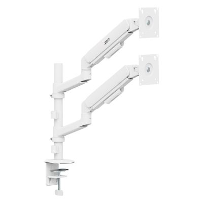 8. ERGO OFFICE UCHWYT NA 2 MONITORY, SPRĘŻYNA GAZOWA, 17"-32", 1-10KG, BIAŁY MAT ER-692 W