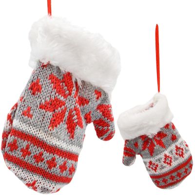 7. ZAWIESZKA RĘKAWICZKA NA PREZENTY 12CM SZARA