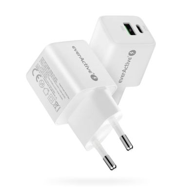6. EVERACTIVE ŁADOWARKA SIECIOWA GAN 1 X USB, 1 X USB-C QUICK CHARGE 3.0 20W BIAŁA SC-330Q