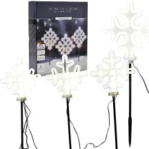 LAMPKI DEKORACYJNE ZEW ŚCIEŻKA STICK 3SZT PŁATEK ŚNIEGU NEON