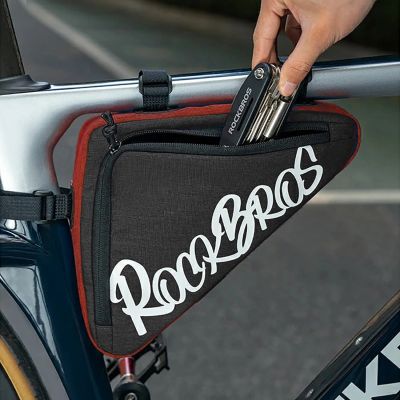 2. Torba rowerowa Rockbros G002 Flash Journey na ramę trójkątna 1.4 l - czerwona