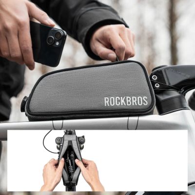 5. Torba rowerowa Rockbros TL004 ROAD TO SKY 0,7 l na ramę wodoodporna - szara